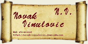 Novak Vinulović vizit kartica